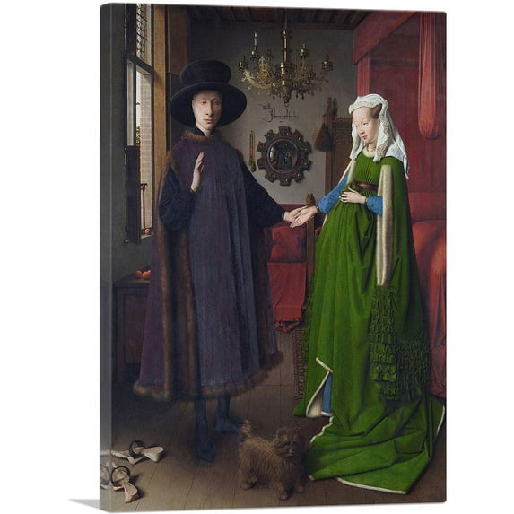 ARTCANVAS Arnolfini Portrait Canvas Art Print by Jan Van Eyck - Size: 18" x 12" (1.50" Deep)