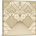 thumbnail image 1 of ARTCANVAS Art Deco Geometric Beige Lines Squares Canvas Art Print - Size: 12" x 12" (0.75" Deep), 1 of 9