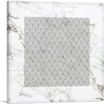 ARTCANVAS Art Deco Geometric Diamond Design on White Canvas Art Print - Size: 18" x 18" (0.75" Deep)