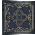 thumbnail image 1 of ARTCANVAS Art Deco Tan Geometric Lines on Navy Blue Canvas Art Print - Size: 36" x 36" (1.50" Deep), 1 of 9