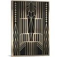 thumbnail image 1 of ARTCANVAS Art Deco Tan Yellow Geometric Design on Black Canvas Art Print - Size: 60" x 40" (1.50" Deep) (3-Piece), 1 of 9