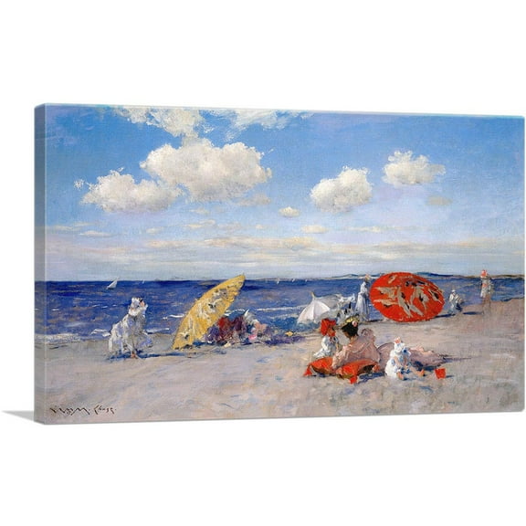 ARTCANVAS At the Seaside 1892 Canvas Art Print by William Merritt Chase - Size: 26" x 18" (0.75" Deep)
