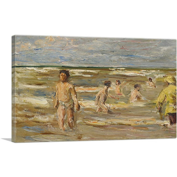 ARTCANVAS Bathing Boys 1899 Canvas Art Print by Max Liebermann - Size: 26" x 18" (0.75" Deep)