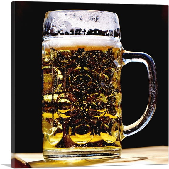 ARTCANVAS Beer Mug Bar decor Canvas Art Print - Size: 18" x 18" (0.75" Deep)