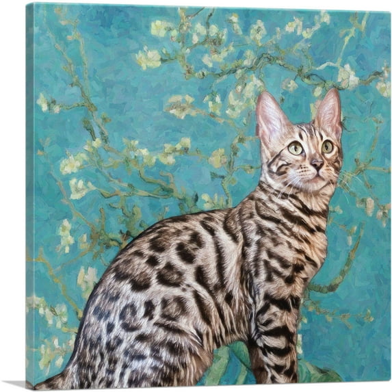 ARTCANVAS Bengal Cat Breed Canvas Art Print - Size: 12" x 12" (0.75" Deep)