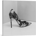 thumbnail image 1 of ARTCANVAS Black White Modern High Heels Shoe Stiletto Flower Pattern Canvas Art Print - Size: 12" x 12" (0.75" Deep), 1 of 9