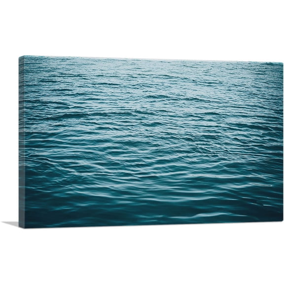 ARTCANVAS Blue Water Waves Ocean Lake Rectangle Canvas Art Print - Size: 60" x 40" (0.75" Deep) (3-Piece)
