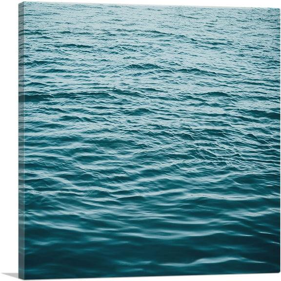 ARTCANVAS Blue Water Waves Ocean Lake Square Canvas Art Print - Size: 18" x 18" (0.75" Deep)