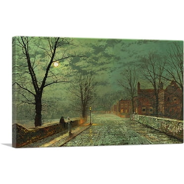 ARTCANVAS Bonchurch - Isle of Wight 1880 Canvas Art Print by John Atkinson Grimshaw - Size: 26" x 18" (0.75" Deep)