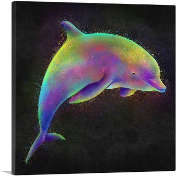 ARTCANVAS Bottlenose Dolphin Canvas Art Print - Size: 12" x 12" (1.50" Deep)