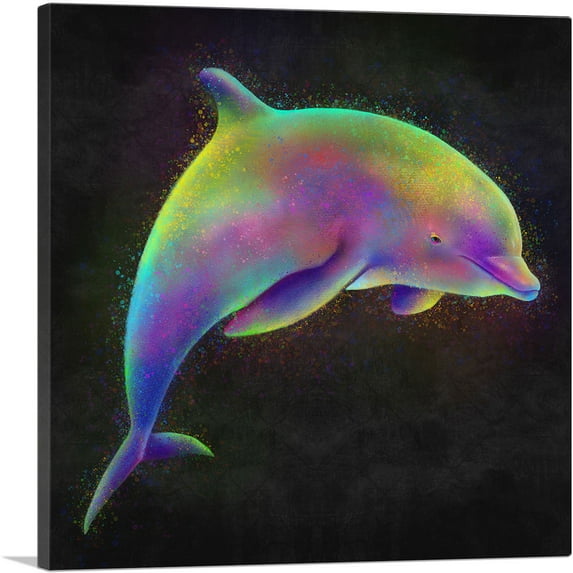 ARTCANVAS Bottlenose Dolphin Canvas Art Print - Size: 18" x 18" (0.75" Deep)