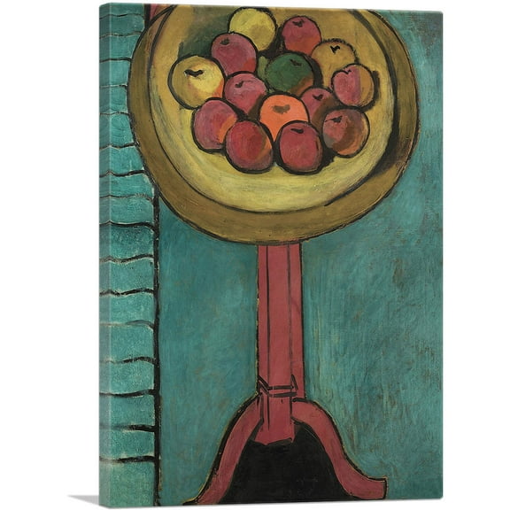 ARTCANVAS Bowl of Apples on a Table 1916 Canvas Art Print by Henri Matisse - Size: 26" x 18" (0.75" Deep)