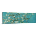 thumbnail image 1 of ARTCANVAS Branches with Almond Blossom - Teal Panoramic Canvas Art Print by Vincent Van Gogh - Size: 36" x 12" (0.75" Deep), 1 of 9