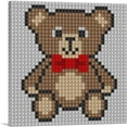 thumbnail image 1 of ARTCANVAS Brown Teddy Bear Red Bow Tie Jewel Pixel Canvas Art Print - Size: 26" x 26" (1.50" Deep), 1 of 9