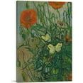 thumbnail image 1 of ARTCANVAS Butterflies and Poppies 1889 Canvas Art Print by Vincent Van Gogh - Size: 60" x 40" (1.50" Deep) (3-Piece), 1 of 9