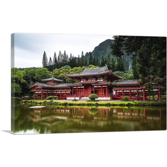 ARTCANVAS Byodo In Buddhist Temple Kahaluu Oahu Hawaii Canvas Art Print - Size: 26" x 18" (0.75" Deep)