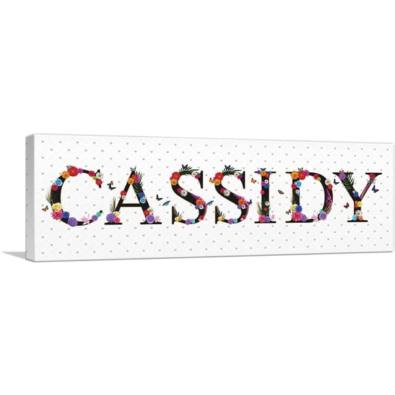ARTCANVAS CASSIDY Girls Name Room Decor Canvas Art Print - Size: 36" x 12" (0.75" Deep)