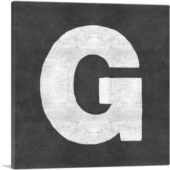 ARTCANVAS Chalkboard Alphabet Letter G Canvas Art Print - Size: 26" x 26" (1.50" Deep)