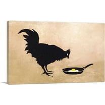 ARTCANVAS Chicken & Egg Canvas Art Print by Banksy - Size: 26" x 18" (0.75" Deep)