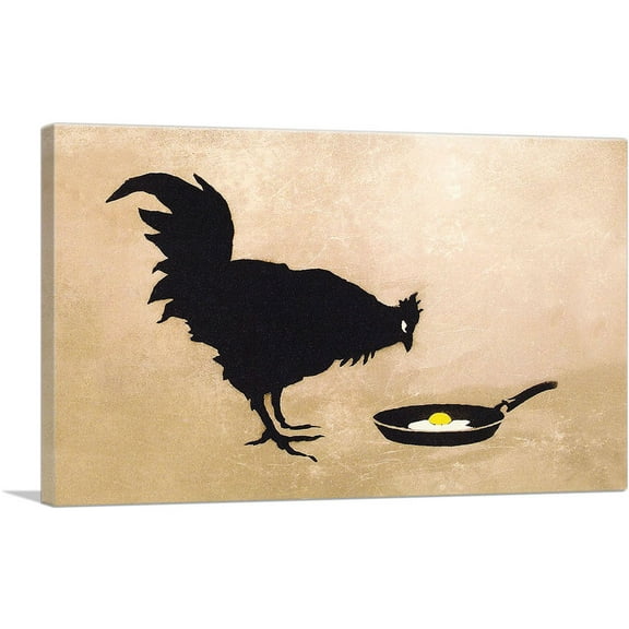 ARTCANVAS Chicken & Egg Canvas Art Print by Banksy - Size: 26" x 18" (0.75" Deep)
