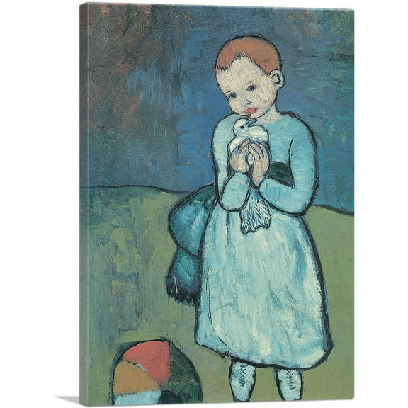 ARTCANVAS Child with Dove 1901 Canvas Art Print by Pablo Picasso - Size: 18" x 12" (1.50" Deep)