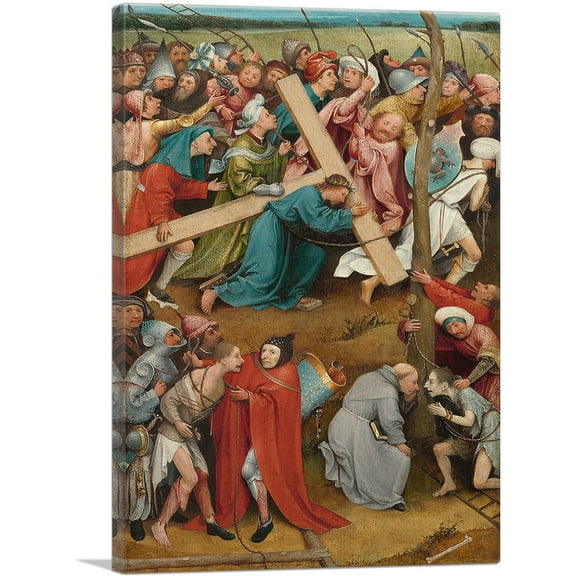 ARTCANVAS Christ Carrying the Cross 1516 Canvas Art Print by Hieronymus Bosch - Size: 26" x 18" (0.75" Deep)