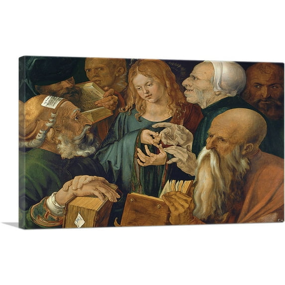 ARTCANVAS Christ among the Doctors 1506 Canvas Art Print by Albrecht Durer - Size: 40" x 26" (1.50" Deep)