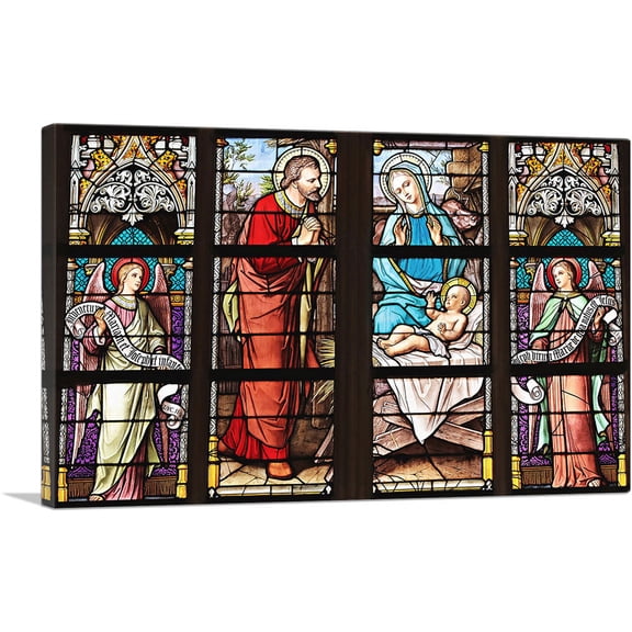 ARTCANVAS Church Windows Home decor Canvas Art Print - Size: 40" x 26" (0.75" Deep)