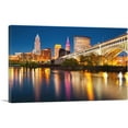 thumbnail image 1 of ARTCANVAS Cleveland Ohio City Skyline Canvas Art Print - Size: 40" x 26" (0.75" Deep), 1 of 9