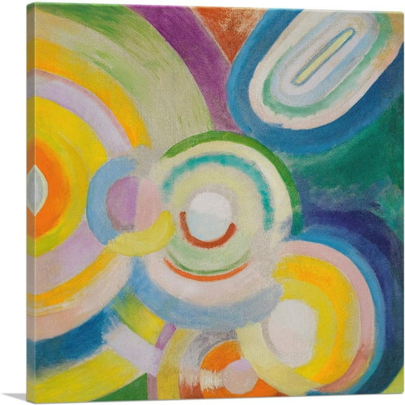 ARTCANVAS Colored Discs 1923 Canvas Art Print by Robert Delaunay - Size: 18" x 18" (0.75" Deep)
