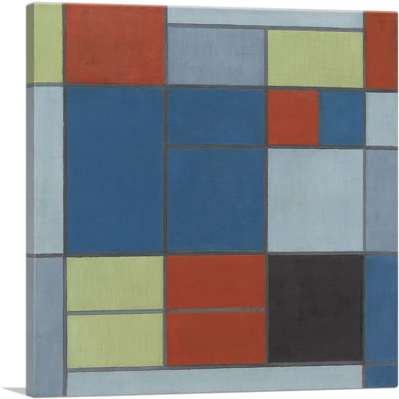 ARTCANVAS Composition C 1920 Canvas Art Print by Piet Mondrian - Size: 12" x 12" (1.50" Deep)