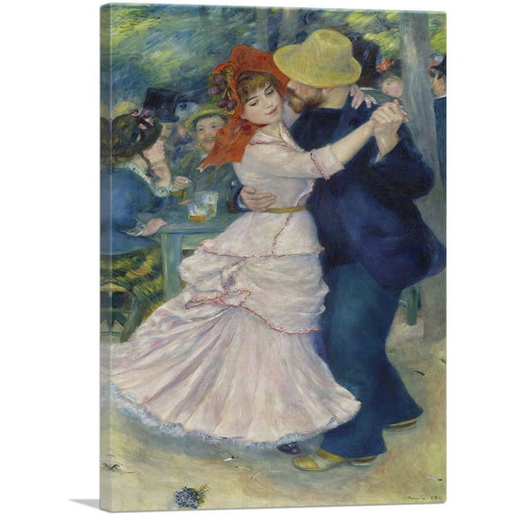 ARTCANVAS Dance at Bougival 1883 Canvas Art Print by Pierre-Auguste Renoir - Size: 40" x 26" (0.75" Deep)