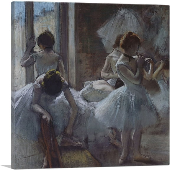 ARTCANVAS Dancers 1885 Canvas Art Print by Edgar Degas - Size: 18" x 18" (0.75" Deep)