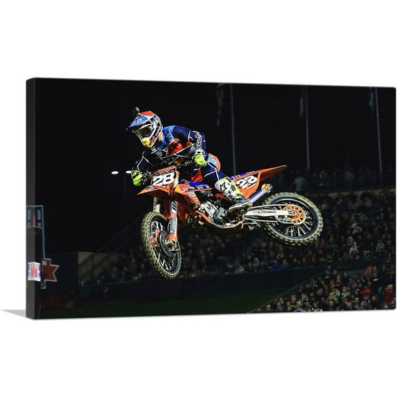ARTCANVAS Dirt Bike Motocross Audience Canvas Art Print - Size: 40" x 26" (0.75" Deep)