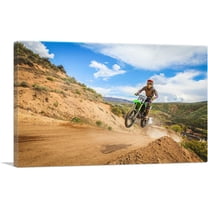 ARTCANVAS Dirt Bike Motocross Competition Canvas Art Print - Size: 26" x 18" (0.75" Deep)