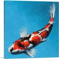 ARTCANVAS Doitsu Koi Carp Fish Japan China Asia Canvas Art Print - Size: 18" x 18" (0.75" Deep)