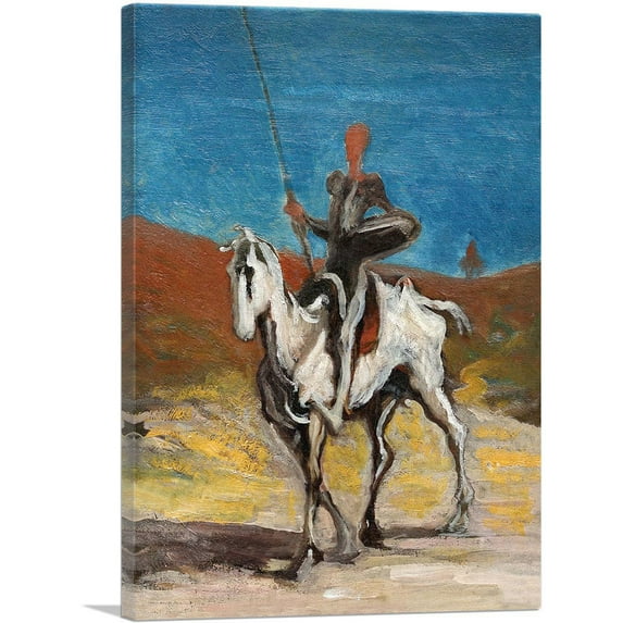 ARTCANVAS Don Quixote And Sancho Panza 1868 Canvas Art Print by Honore Daumier - Size: 26" x 18" (1.50" Deep)