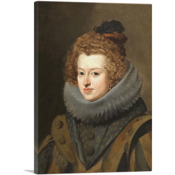 ARTCANVAS Dona Maria Of Austria Queen Of Hungary 1630 Canvas Art Print by Diego Velazquez - Size: 18" x 12" (1.50" Deep)