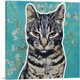 thumbnail image 1 of ARTCANVAS Egyptian Mau Cat Breed Teal Canvas Art Print - Size: 12" x 12" (0.75" Deep), 1 of 9