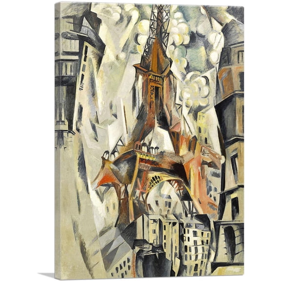 ARTCANVAS Eiffel Tower 1911 Canvas Art Print by Robert Delaunay - Size: 12" x 8" (0.75" Deep)