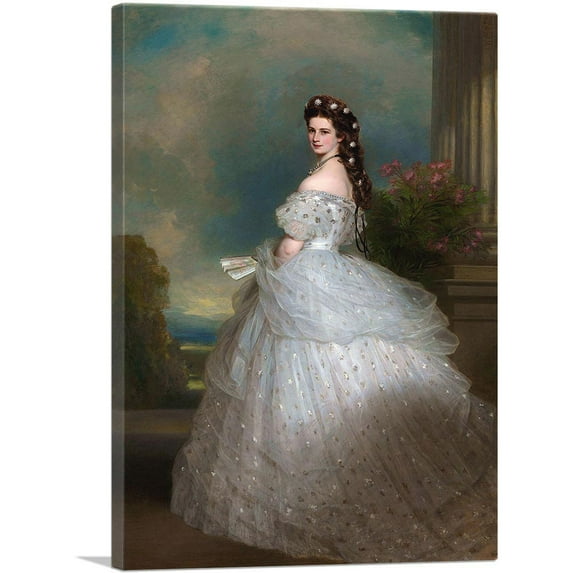 ARTCANVAS Elisabeth Of Austria Canvas Art Print by Franz Xaver Winterhalter - Size: 26" x 18" (1.50" Deep)