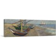 thumbnail image 1 of ARTCANVAS Fishing Boats on the Beach Panoramic Canvas Art Print by Vincent Van Gogh - Size: 36" x 12" (0.75" Deep), 1 of 9