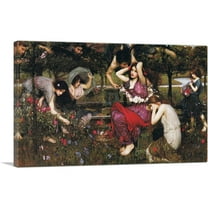 ARTCANVAS Flora and the Zephyrs 1897 Canvas Art Print by John William Waterhouse - Size: 26" x 18" (0.75" Deep)