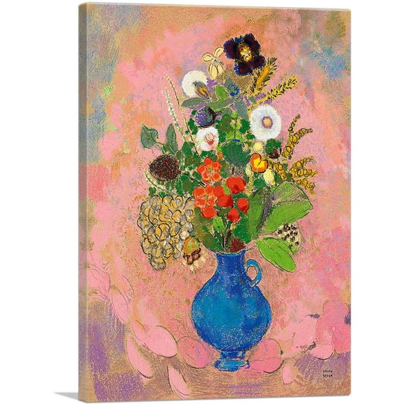 ARTCANVAS Flowers 1905 Canvas Art Print by Odilon Redon - Size: 26" x 18" (0.75" Deep)