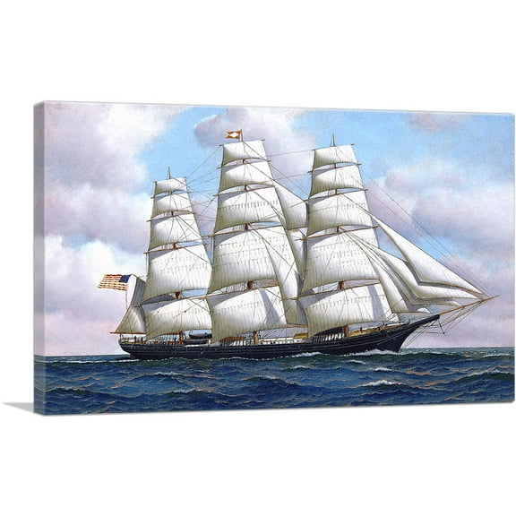 ARTCANVAS Flying Cloud 1913 Canvas Art Print by Antonio Jacobsen - Size: 40" x 26" (1.50" Deep)