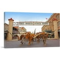 thumbnail image 1 of ARTCANVAS Fort Worth Longhorn Steers Texas Bulls Stock Yards Canvas Art Print - Size: 60" x 40" (1.50" Deep) (3-Piece), 1 of 9