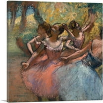 ARTCANVAS Four Ballet Dancers on Stage 1885 Canvas Art Print by Edgar Degas - Size: 18" x 18" (0.75" Deep)