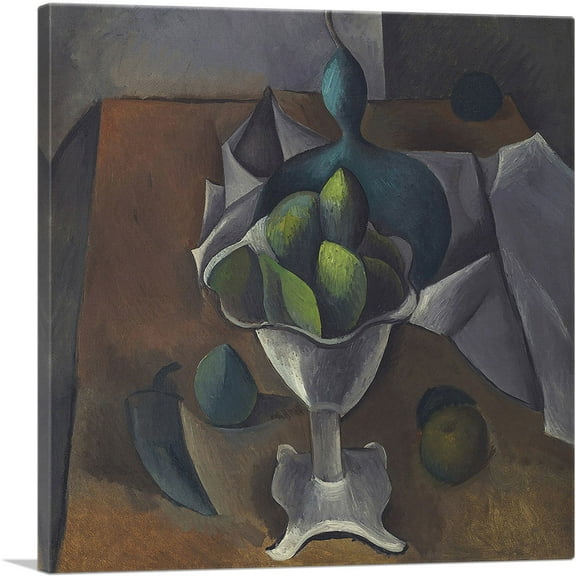 ARTCANVAS Fruit Dish 1908 Canvas Art Print by Pablo Picasso - Size: 18" x 18" (0.75" Deep)