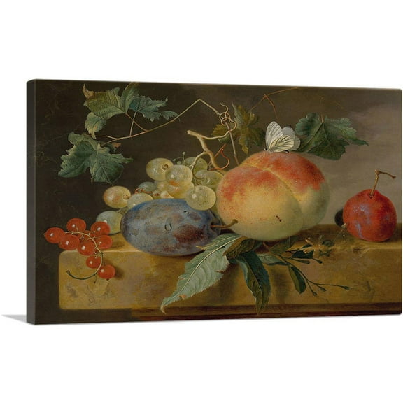 ARTCANVAS Fruit Still Life Canvas Art Print by Jan Van Huysum - Size: 18" x 12" (0.75" Deep)
