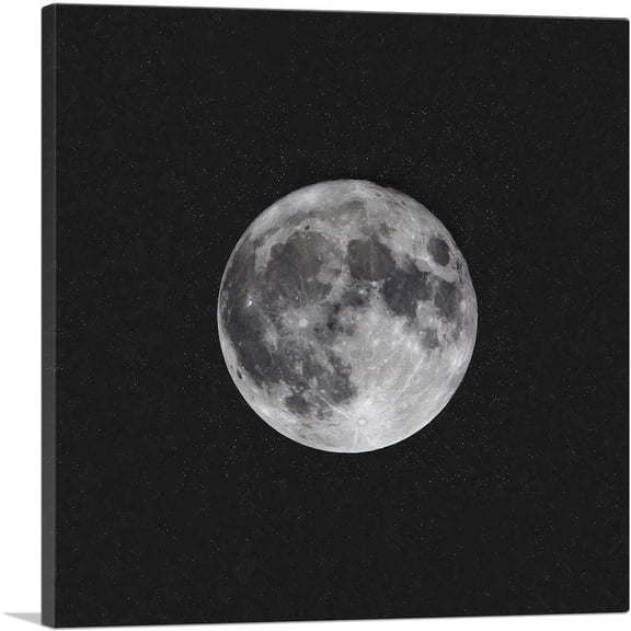 ARTCANVAS Full Moon With Speckled Stars Space Canvas Art Print - Size: 26" x 26" (1.50" Deep)